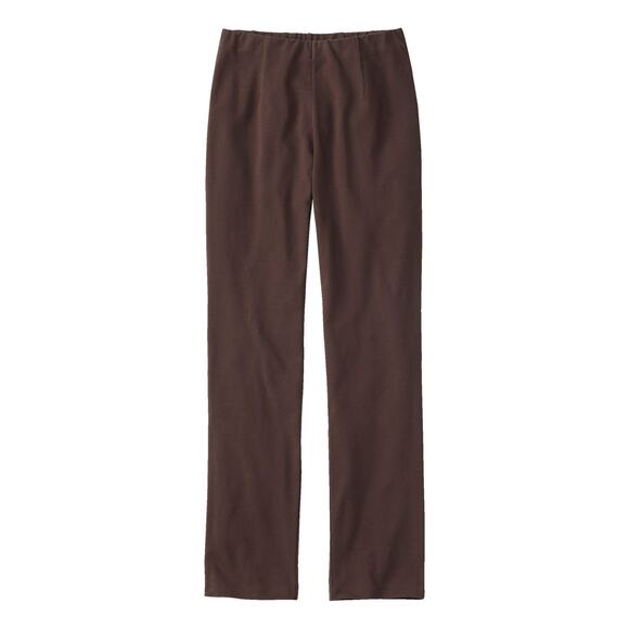 L.L. Bean Pants - L.L. Bean Women's Perfect Fit Slim Straight Pull-On Jersey Pants Brown - Medium